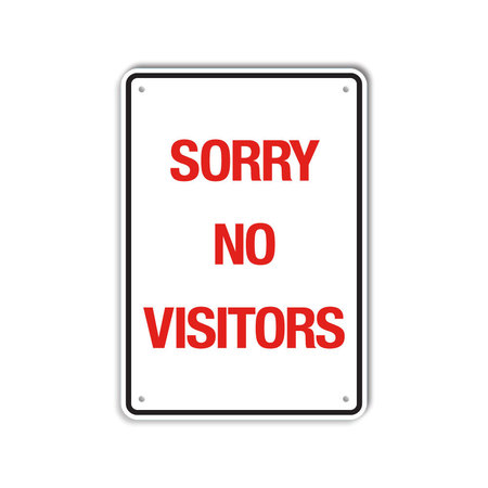 LYLE COVID .063 Alum Sign, Sorry No Visitors, 12x18 Reflective LCUV-0011-RA_12x18